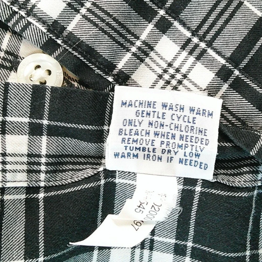 Polo Ralph Lauren Button Down Shirt Mens Medium Black White Plaid Long Sleeve
